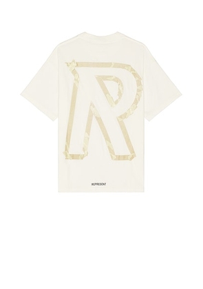 REPRESENT Masking Tape Initial T-Shirt in Flat White - White. Size L (also in ).