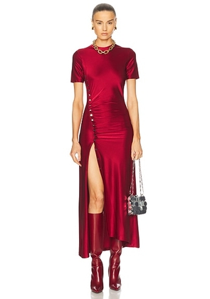 RABANNE Short Sleeve Midi Dress in Scarlet Red - Red. Size 34 (also in ).