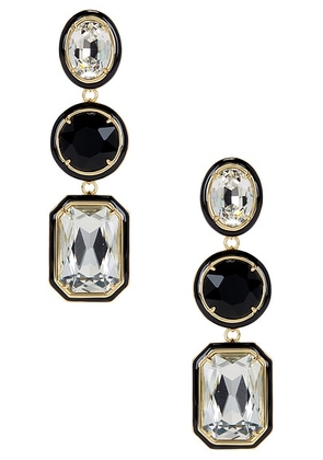 Retrofete Camille Gemstone Drop Earring in Black - Black. Size all.