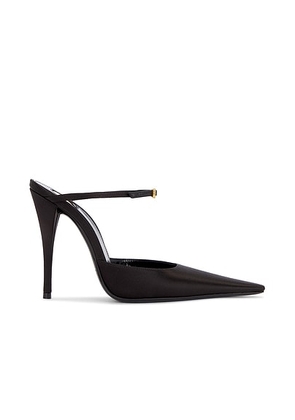 Saint Laurent Alice Mule Pump in Nero & Crystal - Black. Size 40 (also in 41).