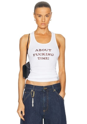 Stella McCartney About F* Time Tank Top in Pure White - White. Size S (also in ).