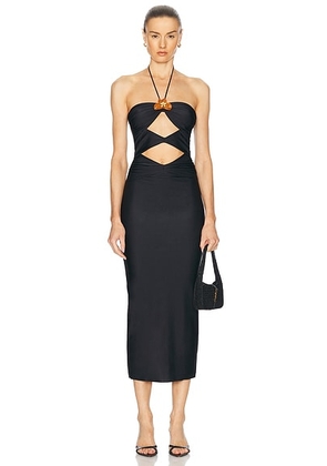 Shani Shemer Holly Midi Dress in Black - Black. Size L (also in XS).