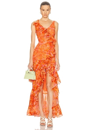 PatBO Myosotis Flutter Gown in Yellow - Orange. Size 0 (also in ).