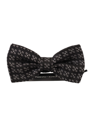 Dolce & Gabbana Black White Polka Dot 100% Silk Neck Papillon Tie