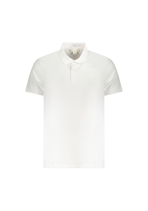 White Cotton Men Polo Shirt - S