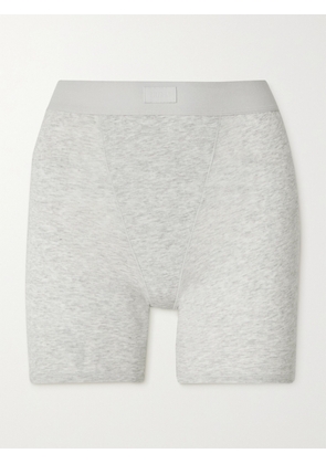 SKIMS - Boyfriend Stretch-modal And Cotton-blend Jersey Boxer Shorts - Light Heather Grey - Gray - XXS,XS,S,M,L,XL,2XL,3XL,4XL