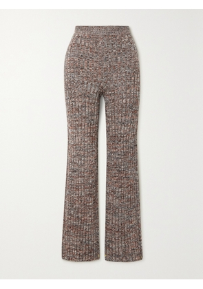 Chloé - Ribbed Cashmere Straight-leg Pants - Gray - x small,small,medium,large,x large