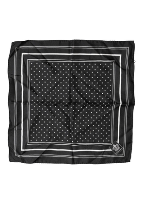 Dolce & Gabbana Scarf Black Poka Dot Men Square Handkerchief