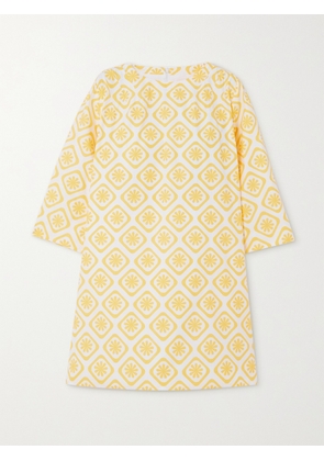 SINDISO KHUMALO - Thobi Printed Silk Mini Dress - Yellow - UK 6,UK 8,UK 10,UK 12,UK 14
