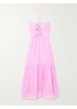 Isabel Marant - Birona Cutout Cotton And Silk-blend Crepon Halterneck Midi Dress - Pink - FR 34,FR 36,FR 38,FR 40,FR 42,FR 44