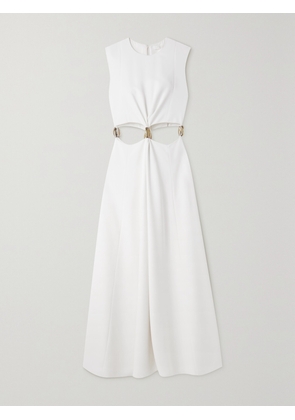 Chloé - Embellished Cutout Silk-cady Maxi Dress - White - FR 34,FR 36,FR 38,FR 40,FR 42