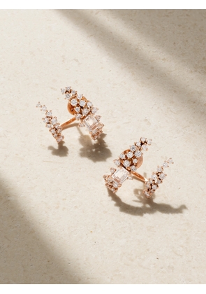 Ananya - Scatter Wrap 18-karat Rose Gold, Diamond And Sapphire Earrings - One size