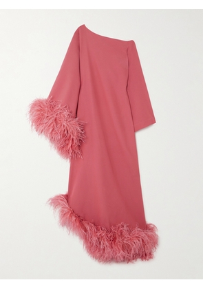 Taller Marmo - Ubud One-shoulder Feather-trimmed Crepe Gown - Pink - IT36,IT38,IT40,IT42,IT44,IT46,IT48,IT50,IT52
