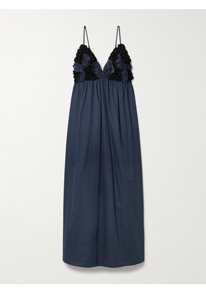 MARA HOFFMAN - Annika Ruffled Organic Cotton-poplin Midi Dress - Blue - x small,small,medium,large,x large