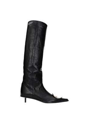 Jil Sander Black Leather Ankle Boots - EU36/US6