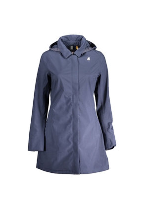 K-WAY Blu Polyester Women Trench Coat - M