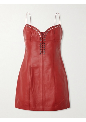 LUDOVIC DE SAINT SERNIN - Kim Leather Mini Dress - Red - x small,small,medium,large