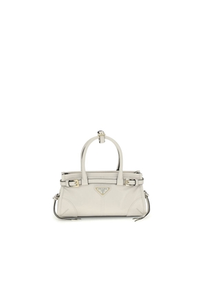 Prada White Calf Leather Bos Taurus Handbag