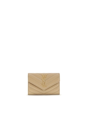 Saint Laurent Beige Calf Leather Bos Taurus Wallet