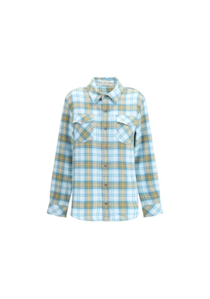 God's True Cashmere Blue Cashmere Pattern Shirt - M