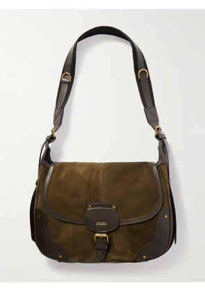 Isabel Marant - Sierra Leather-trimmed Suede Shoulder Bag - Green - One size