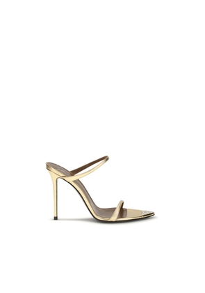 Giuseppe Zanotti Gold Leather Stiletto Heel Sandals - EU40/US10