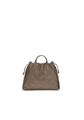 Brunello Cucinelli Gray Calf Leather Bos Taurus Handbag