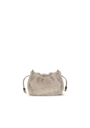 Brunello Cucinelli Gray Fur Shoulder Bag