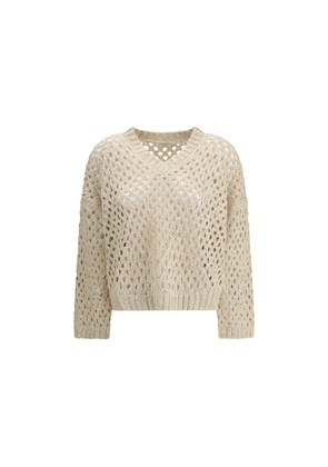 Brunello Cucinelli Beige Silk Sweater - S