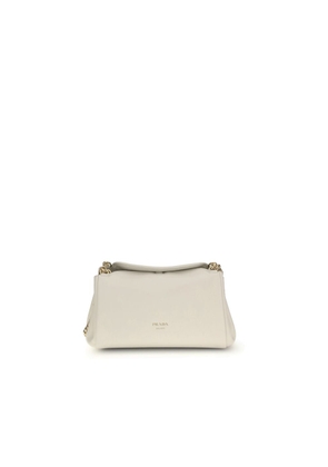 Prada White Calf Leather Bos Taurus Shoulder Bag