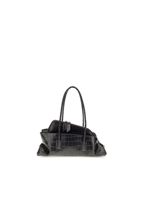 The Attico Black Calf Leather Bos Taurus Shoulder Bag