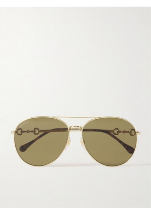 GUCCI EYEWEAR - Aviator-style Gold-tone Sunglasses - One size
