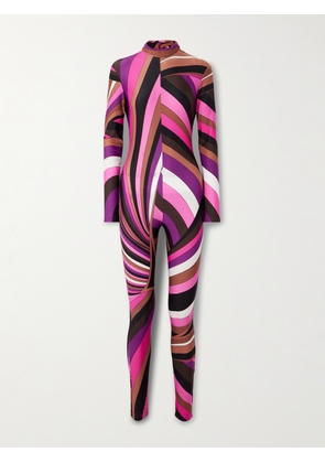 PUCCI - Printed Stretch-jersey Jumpsuit - Pink - IT38,IT40,IT42,IT44,IT46