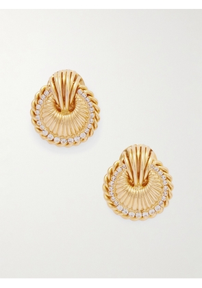 Alessandra Rich - Crystal-embellished Gold-tone Clip Earrings - One size