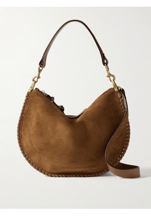 Isabel Marant - Oskan Soft Zipped Leather-trimmed Suede Shoulder Bag - Brown - One size
