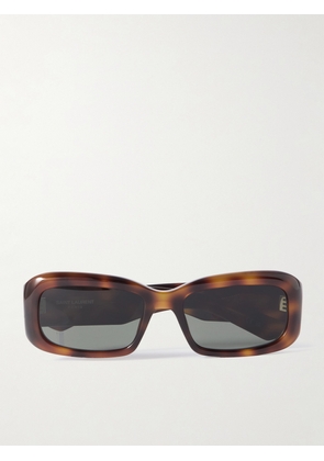 SAINT LAURENT EYEWEAR - Rectangle-frame Tortoiseshell Acetate Sunglasses - One size