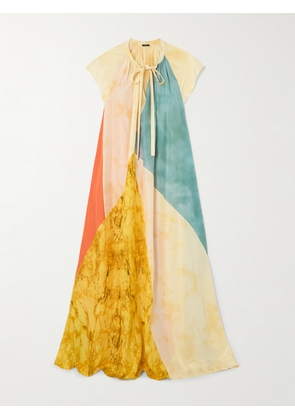 Joseph - Tulipa Tie-neck Paneled Printed Silk Maxi Dress - Yellow - FR 34,FR 36,FR 38,FR 40,FR 42,FR 44
