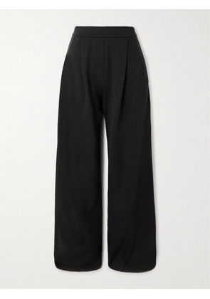 Dries Van Noten - Pleated Cotton-jersey Wide-leg Track Pants - Black - x small,small,medium,large