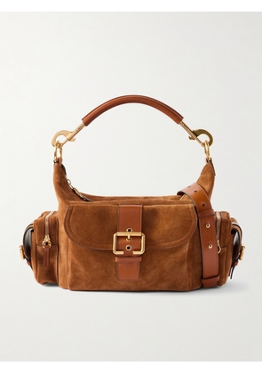 Chloé - Camera Leather-trimmed Suede Shoulder Bag - Brown - One size