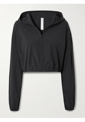 Alo Yoga - Effortless Cropped Stretch-shell Hoodie - Black - x small,small,medium,large