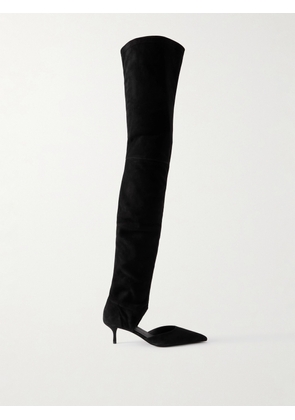 Alaïa - Cutout Stretch-suede Over-the-knee Boots - Black - IT37,IT37.5,IT38,IT38.5,IT39,IT40