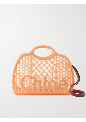 Chloé - Cage Leather-trimmed Studded Rubber Shoulder Bag - Neutrals - One size