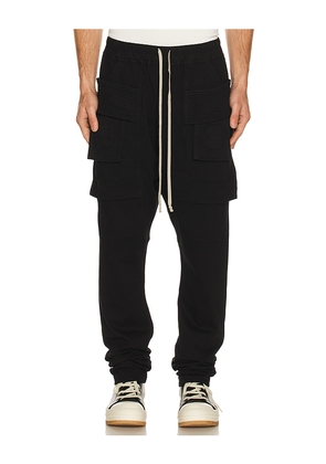 DRKSHDW by Rick Owens Creatch Cargo Drawstring in Black. Size S. Also in XL/1X.