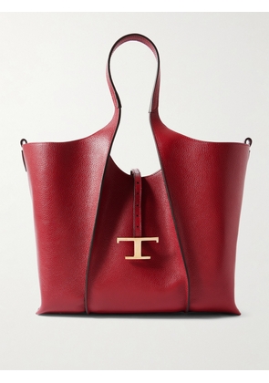 Tod's - T Timeless Medium Leather Shoulder Bag - Red - One size