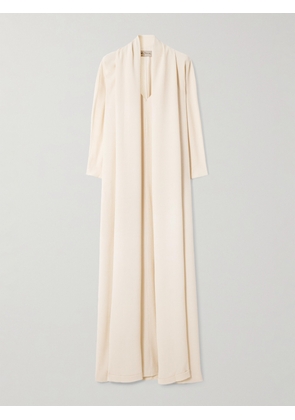 Cortana - Niza Cape-effect Stretch-silk Crepon Maxi Dress - Ivory - FR 34,FR 36,FR 38,FR 40,FR 42,FR 44