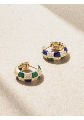 Yvonne Léon - Mini Créoles 9-karat Gold Multi-stone Hoop Earrings - One size