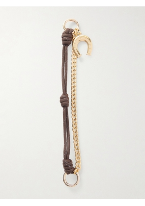 Martha Calvo - Wish Me Luck Gold-plated And Cord Bag Charm - Brown - One size