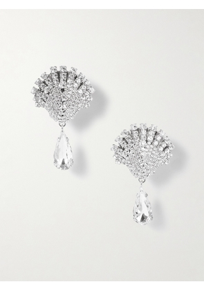 Alessandra Rich - Silver-tone And Crystal Clip Earrings - One size