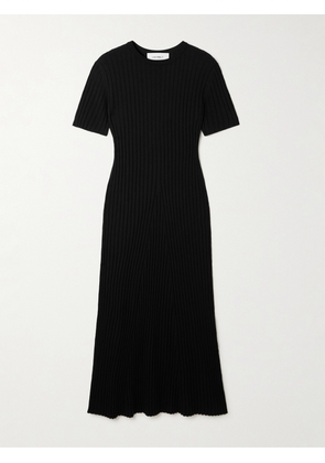 LISA YANG - Isabela Ribbed Cotton And Cashmere-blend Midi Dress - Black - 0,1,2