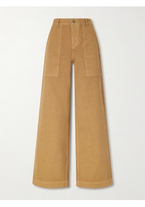 Moncler - Wide-leg Cotton-canvas Trousers - Brown - IT36,IT38,IT40,IT42,IT44,IT46,IT48